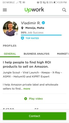 Vladimir Repan Upwork Amazon FBA